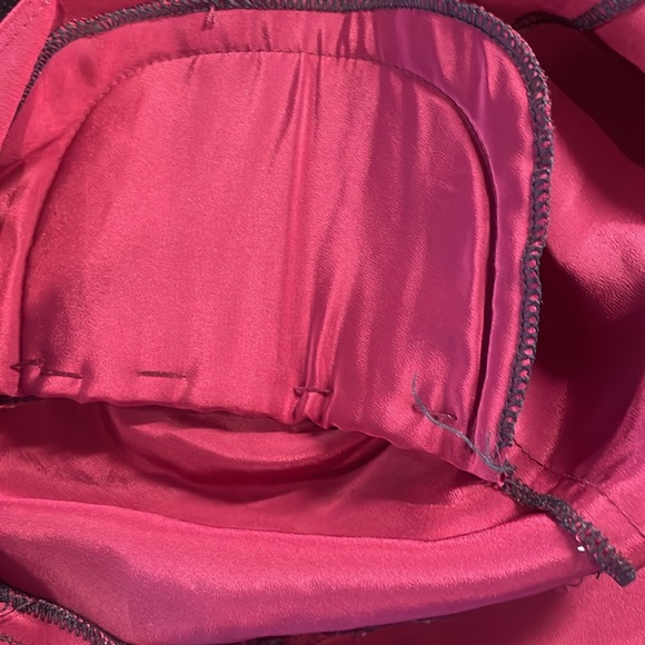 Vintage custom-made blazer silk jacket red oversized lightweight shoulder pads 8 - Picture 7 of 8